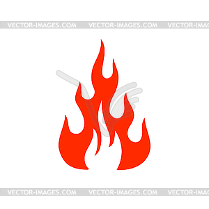 Fire flame, dangerous blazing fireball - color vector clipart