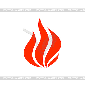 Fire flame burning flare isolate flat cartoon icon - vector clipart