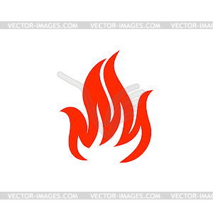 Flame of campfire bonfire, fireproof sign - vector clip art