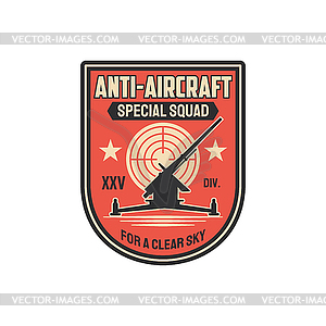 Anti aircraft artillery military chevron - color vector clipart