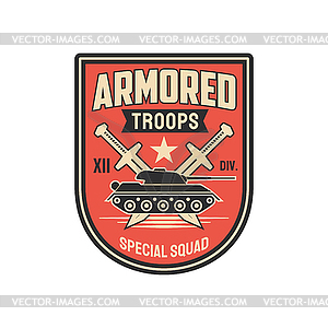 Military chevron armored troops special squad - vector clipart