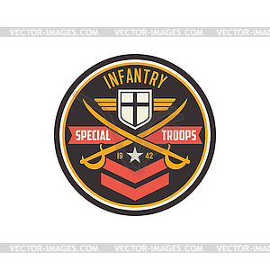 Squad infantry special troops, military chevron - royalty-free vector clipart