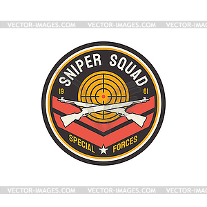 US military chevron, special sniper squad icon - vector image