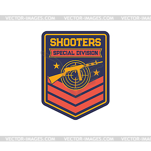 Special sniper shield, soldier insignia army patch - vector clipart / vector image