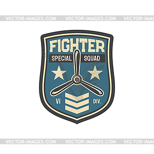 Propelled jet emblem, military army chevron patch - royalty-free vector clipart