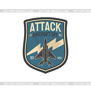 Attack aircraft division, fighter plane army squad - vector image