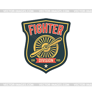 Fighter division plane army chevron aviation squad - vector clip art