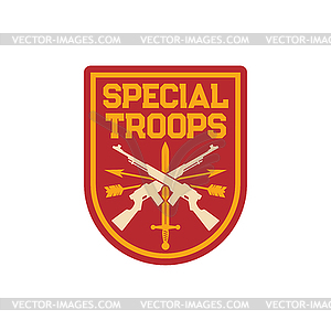Squad infantry troops military chevron with rifles - vector image