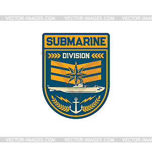 Maritime forces patch on uniform with windrose - vector clip art