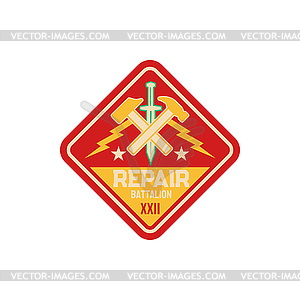 Repair battalion engineering squadron chevron - vector clip art