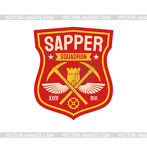 Sappers combat engineers squadron military chevron - royalty-free vector clipart