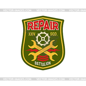 Engineering squadron repair battalion army patch - vector image