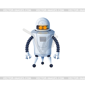 Robot with grabs cartoon cyborg loader - vector clip art