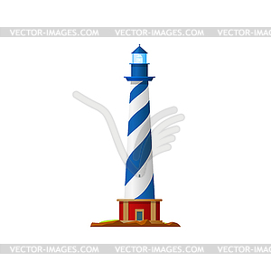 Lighthouse or beacon blue tower - vector clipart