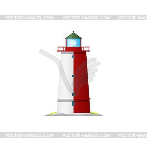 Lighthouse marine beacon tower building - vector clipart