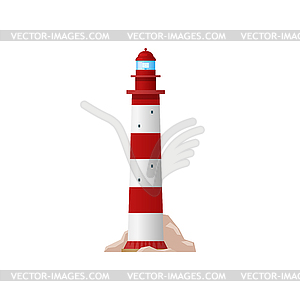 Lighthouse beacon tower searchlight building icon - vector clip art