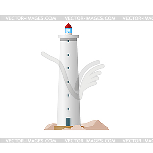 Lighthouse, sea beacon tower light, nautical coast - royalty-free vector clipart