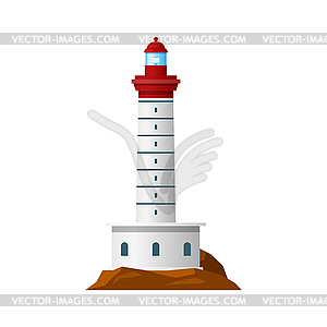Lighthouse coast night sign light house sea beacon - vector clipart