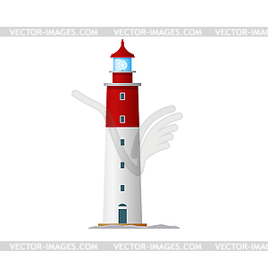 Lighthouse beacon tower, nautical sea searchlight - vector clipart / vector image