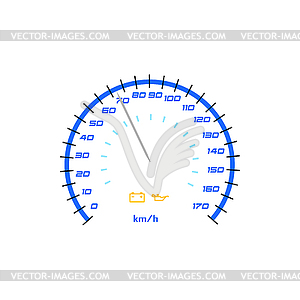 Speedometer, gauge meter indicator, speed level - vector image