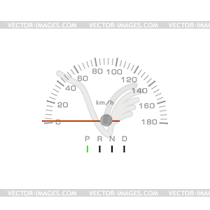 Speedometer, car dashboard and speed gauge counter - vector image