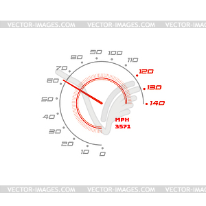 Speedometer, speed and car dashboard, dial gauge - vector clipart