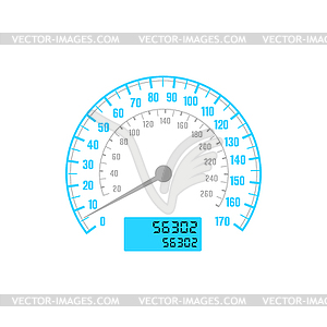 Speedometer, car gauge speed scale, auto odometer - vector clip art