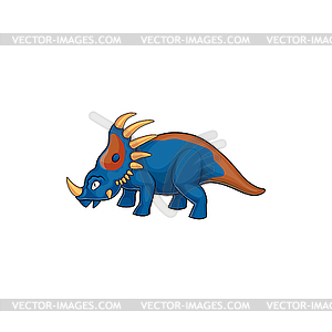 Triceratops dinosaur with horns on face - vector clipart