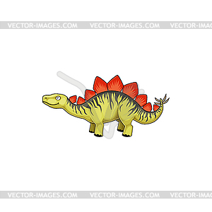 Cartoon stegosaurus lizard animal isolate dinosaur - color vector clipart