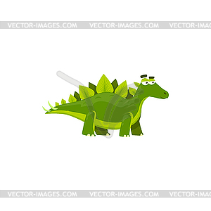 Green stegosaurus lizard animal dinosaur - vector clip art