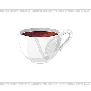 Tea or coffee in porcelain cup hot drink - vector image