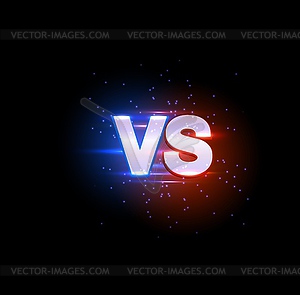 Versus vs sparkling sign, sport confrontation - vector clipart