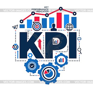 Идея, макет KPI менеджмента и бизнеса - клипарт в формате EPS