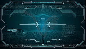 HUD futuristic monitor screen, target aim control - vector EPS clipart