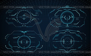 HUD aim control frame interface, target screen - vector clip art