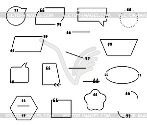 Quote bubble or box frame border icons - vector clip art