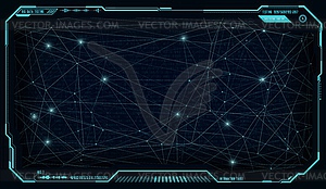 Futuristic UI HUD big data network digital display - vector clipart