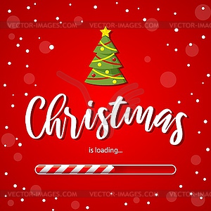 Рождественская полоса загрузки или рождественская загрузка красный фон - векторный клипарт