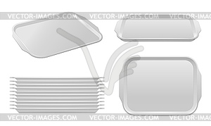 Empty food plastic tray mockup - vector clipart