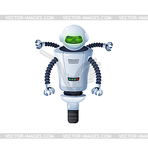 Humanoid robot futuristic cyborg on wheel - vector clip art