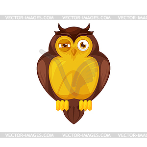 Owl bird symbol of wisdom and prey icon - vector clipart / vector image