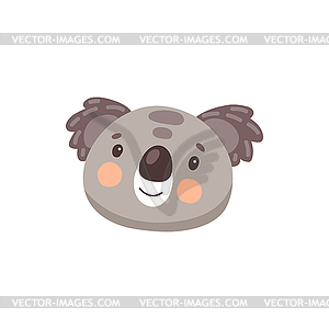 Australian koala bear face head mask icon - vector image
