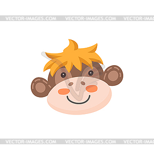 Chimpanzee monkey funny animal face mask - vector clipart