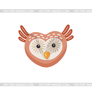 Owlet or owl face mask kids comic emoji - vector clipart