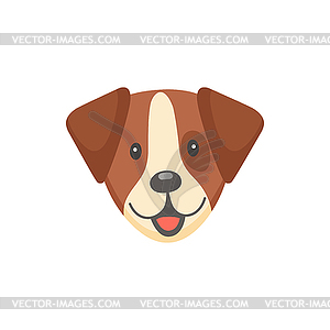 Лабораторная собака портрет мультяшный питомец смайлик, маска - иллюстрация в векторном формате