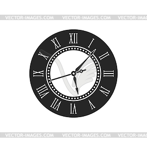 Time design, clock with roman numerals - vector clipart