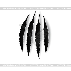 Beast scratch claw tear off paper trace - vector clip art