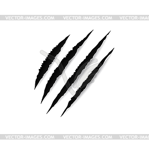 Animal nails trace, sharp scratches claw - vector EPS clipart