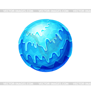 Far alien planet space world, forever winter cold - vector clipart