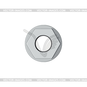 Washer hexagon nut screw fastener icon - vector image